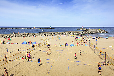 Beachvolleyballers in Den Haag